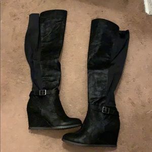 Lane Bryant wide calf over the knee black boots